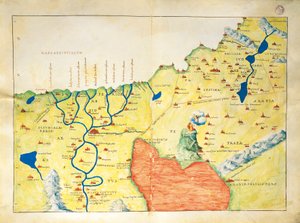 Nijldelta, Rode Zee en Sinaïberg, uit Atlas van de Wereld in drieëndertig Kaarten, door Battista Agnese door Battista Agnese