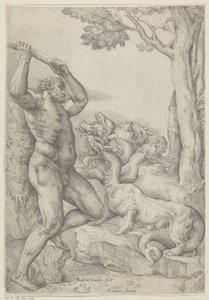 Hercules in gevecht met de Hydra van Lerna