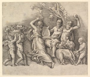 Een Bacchanaal, 1530-61 door Battista Franco Veneziano