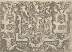Figuur te paard met een zwaard, rijdend over een figuur op de grond, ca. 1540-80 door Battista del Moro