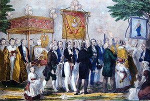 Processie van de Confrerie du Tres Saint Sacrament, begin 19e eeuw door Bautz Bautz