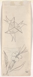Blad met Schetsen [verso] door Beatrice Godwin Whistler