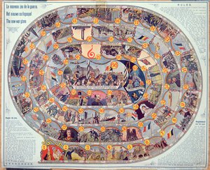Bordspel van gebeurtenissen en de ontwikkeling van de Eerste Wereldoorlog in België, ca. 1918-19
