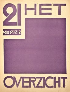 Omslag voor het tijdschrift "Het Overzicht", ca. 1922-1925 door Belgian School