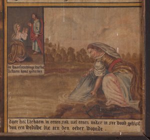 Maarke. Kapel (Sint-Vincentiuskapel). interieur. Schilderij. De martelaar van Sint Vincentius. 19e eeuw. Detail.