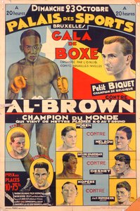 Poster die een boksgala in het Palais des Sports, Brussel aankondigt