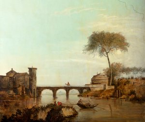 Tweede achterkamer achteraan, vergaderzaal, muurschilderingen met landelijke scènes in klassieke stijl, waarschijnlijk rond 1810, scène 2 door Belgian School
