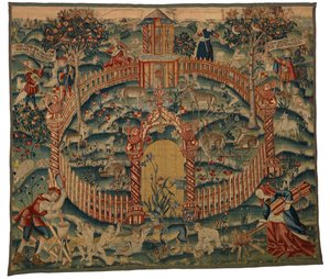 Wandtapijt, Park au Cerfs, gemaakt in Doornik, België, ca.1500