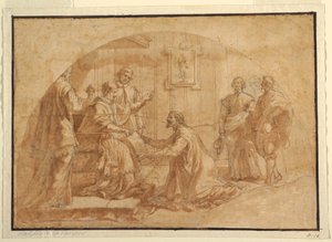 Tekening, Paus ontvangt bezoeker, 1590-1646