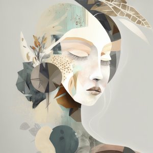 Serene abstracte vrouw