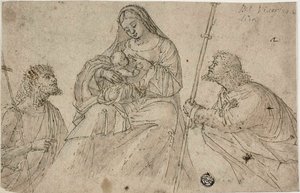 Maagd en kind met de heiligen Johannes de Doper en Roch door Benedetto Carpaccio