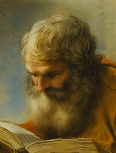 Een bebaarde apostel die leest, 1712