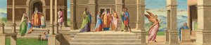 De presentatie en het huwelijk van de Maagd, en de annunciatie door Benedetto Rusconi
