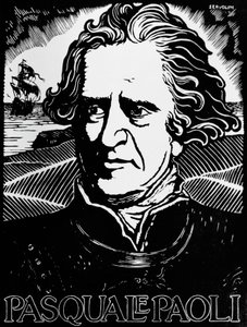 Portret van Pasquale Paoli, Corsicaanse staatsman, generaal en patriot