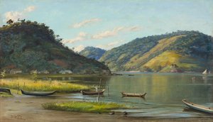 Benedito Calixto - Inham met boten, SP, 1907 door Benedito Calixto