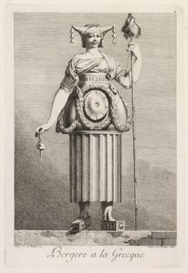 Mascarade à la Grecque: Bergère à la Grecque Plaat 4, 1771 door Benigno Bossi