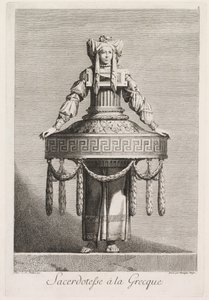 Mascarade à la Grecque: Sacerdotesse à la Grecque Plaat 8, 1771 door Benigno Bossi
