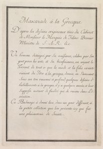 Maskerade à la Grecque: Titelpagina Plaat 1 door Benigno Bossi