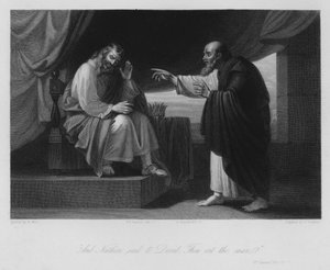 Nathan en David, II Samuel XII, 7 door Benjamin (after) West