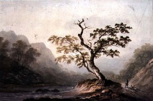 Landschap met Rivier en Bergen door Benjamin Barker