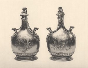 Paar William III pelgrimsflessen, ca. 1690 (verguld zilver)