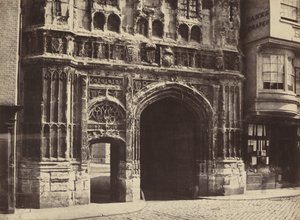 Christchurch Gateway, Canterbury,1854, gedrukt 1857 (foto) door Benjamin Brecknell Turner