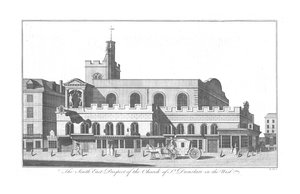 Het Zuidoostelijke Uitzicht van St. Dunstan in the West, ca. 1756