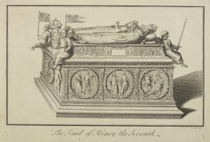 Uitzicht op het graf van Hendrik VII en koningin Elizabeth in de koningskapel in Westminster Abbey