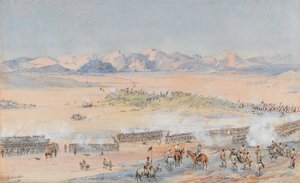 Vooruitgang van het 9e en 10e Soedanese Bataljon van het Egyptische leger in de Slag bij Toski, 3 augustus 1889