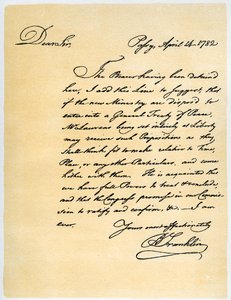 Brief van Benjamin Franklin aan David Hartley MP, 14 april 1782 door Benjamin Franklin