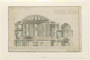 Sectie van de Zuidvleugel van het Amerikaanse Capitool door Benjamin Henry Latrobe