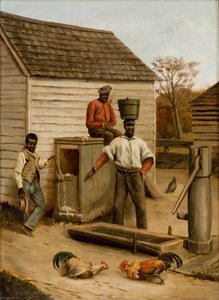 Haanengevecht op het Erf, 1860