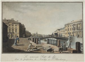Zicht op de Groene Brug in Sint-Petersburg door Benjamin Patersson
