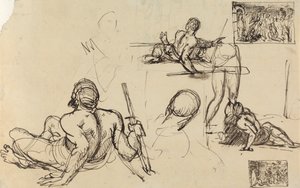 Figuurstudies van een man die opstaat van de grond door Benjamin Robert Haydon