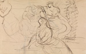 Figurenstudie van Vrouwen in Verschillende Zittende en Staande Houdingen door Benjamin Robert Haydon
