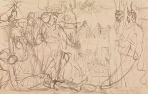 Farao en Mozes door Benjamin Robert Haydon