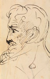 Portretstudie van een mannenprofiel door Benjamin Robert Haydon