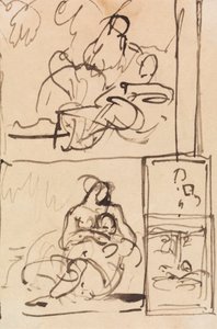 Studie voor zittende figuren door Benjamin Robert Haydon