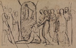 Studie van Mary, koningin van Schotland, op weg naar de executie door Benjamin Robert Haydon