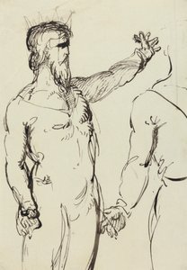 Studie van een man met uitgestrekte arm door Benjamin Robert Haydon