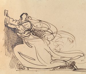 Studie van een vrouw die op haar knieën smeekt door Benjamin Robert Haydon