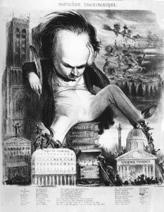 Victor Hugo (1802 - 1885), Franse schrijver, Karikatuur van Benjamin door Benjamin Roubaud