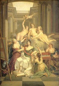 Frederika Sophia Wilhelmina van Pruisen (1751-1820). Vrouw van Prins Willem V, in de Tempel der Kunsten