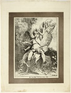 Engel van de Opstanding, uit de eerste uitgave van Specimens of Polyautography door Benjamin West