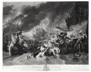 Slag bij de Haag, 29 mei 1692, gegraveerd door William Woollett (1735-85) 1781