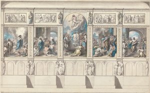 Ontwerp voor een Muur van de Kapel van Geopenbaarde Religie door Benjamin West