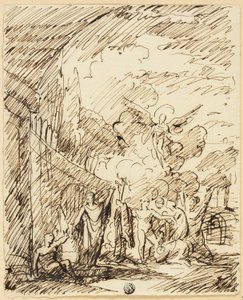 Figuren in Landschap door Benjamin West