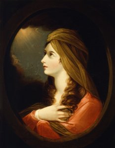 Portret van een Dame, laat 18e eeuw door Benjamin West
