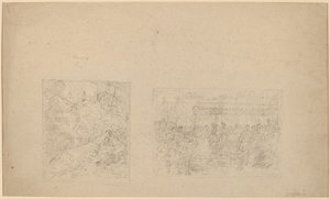 Studie van Mozes die de Rots Slaat en een Processie door Benjamin West