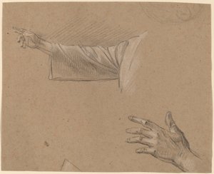 Studie van een rechterarm en een linkerhand door Benjamin West